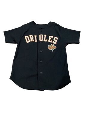 Vintage 2003 MLB Baltimore Orioles Baseball Jersey Black Kids Youth Medium 10-12